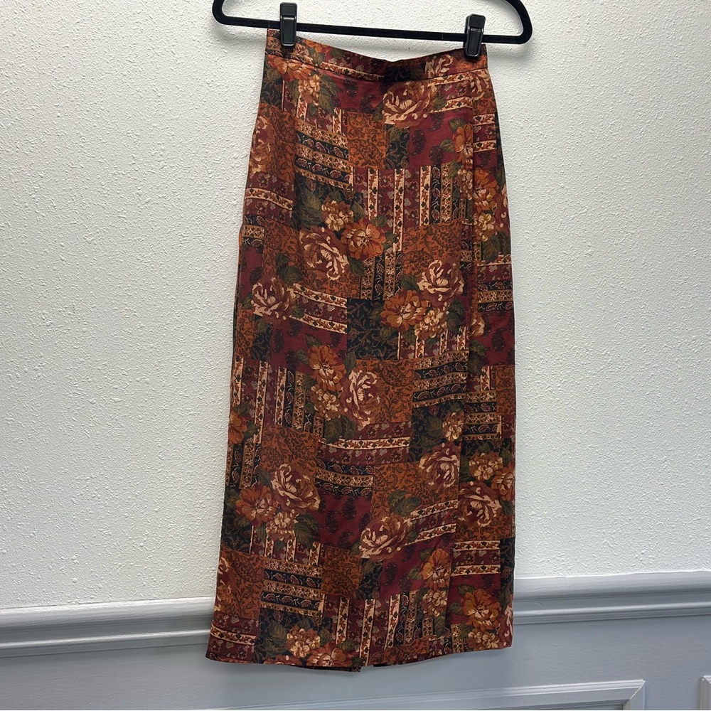 Talbots Multicolor Patchwork Maxi Skirt - image 1